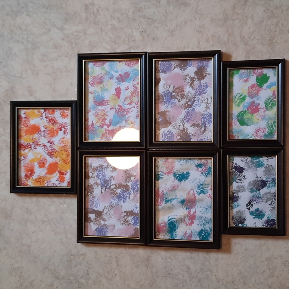 Hand Painted Sponge Art Collage